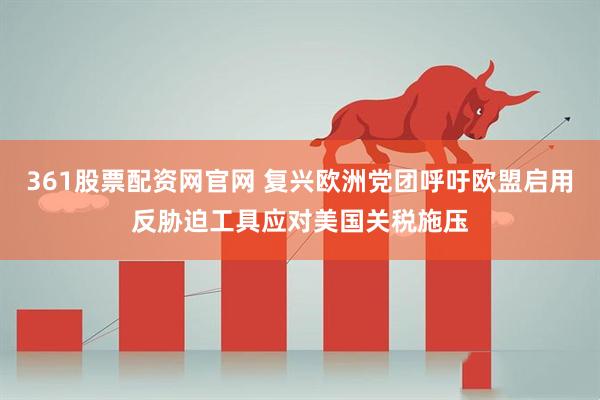 361股票配资网官网 复兴欧洲党团呼吁欧盟启用反胁迫工具应对美国关税施压